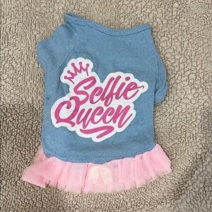 "Selfie Queen" Pink & Denim Pet Dress